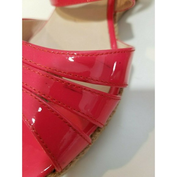 L.K. Bennett London women Wedge Sandals Priya Peep Toe Espadrille pink 9 39.5 - Picture 3 of 9